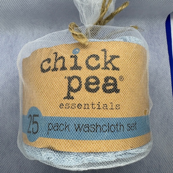 Chick Pea Essentials 15-Pack Washcloth Set - Blue and Cream - Picture 1 of 3